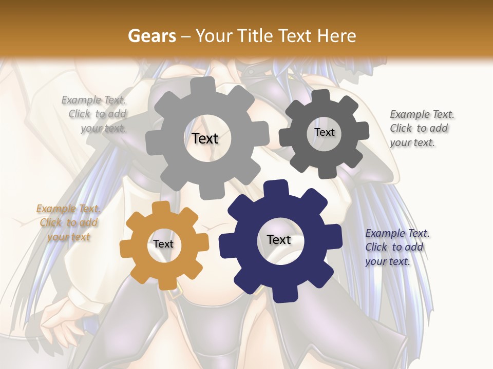 An Anime Character With Blue Hair And Boots PowerPoint Template