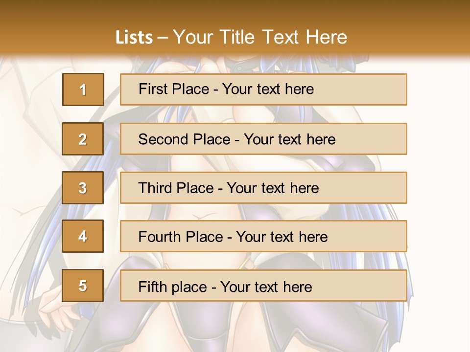 An Anime Character With Blue Hair And Boots PowerPoint Template