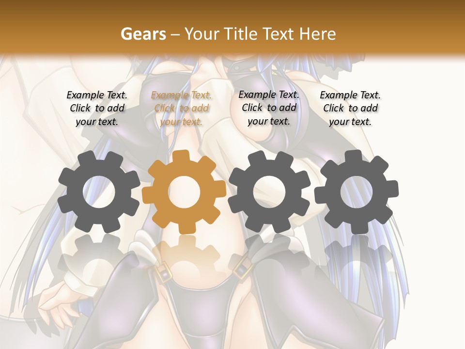 An Anime Character With Blue Hair And Boots PowerPoint Template