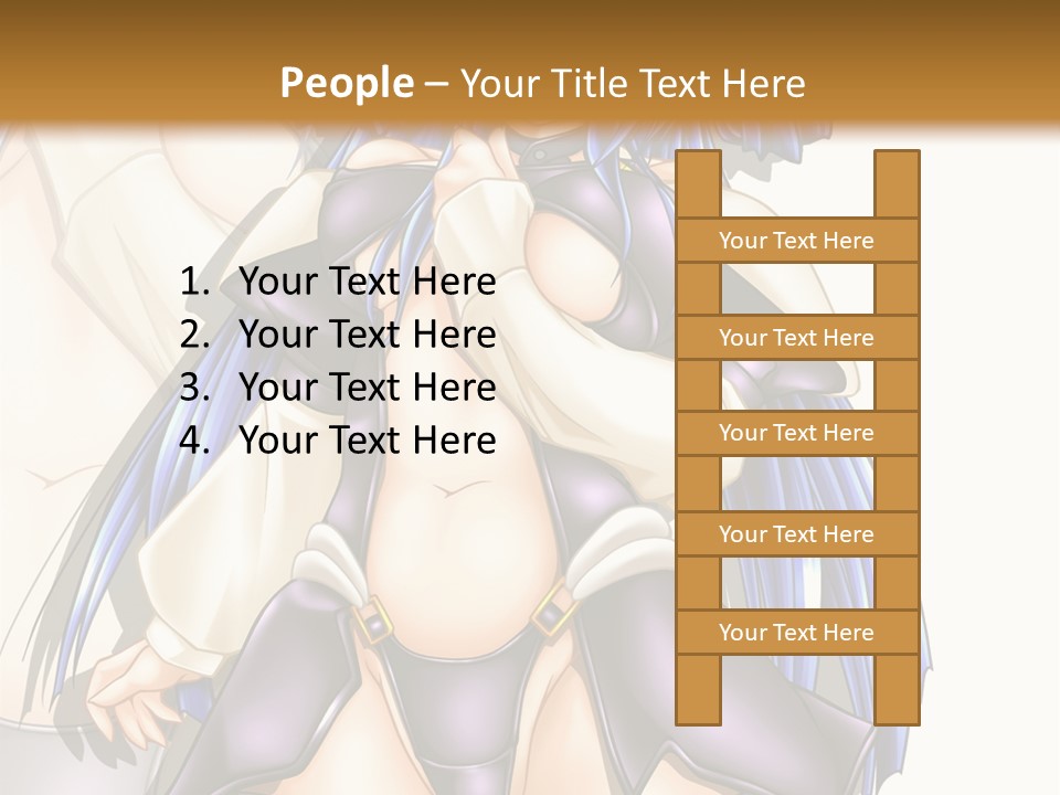 An Anime Character With Blue Hair And Boots PowerPoint Template