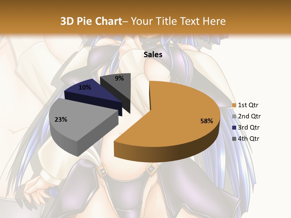 An Anime Character With Blue Hair And Boots PowerPoint Template