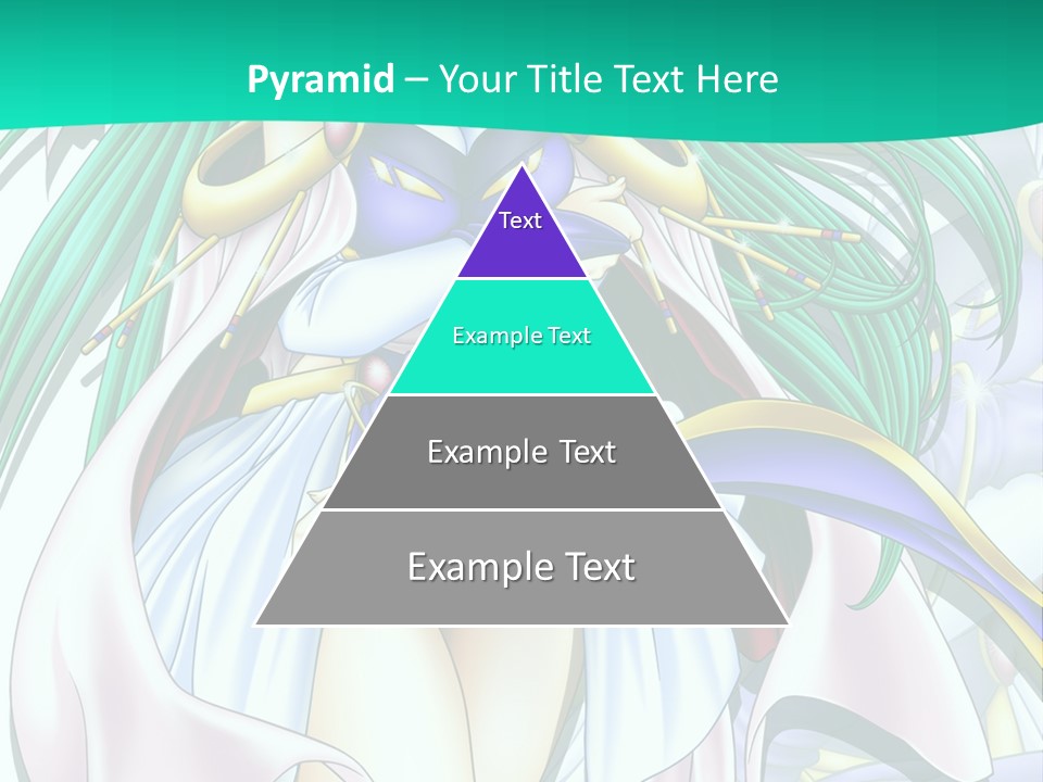 An Anime Character With Long Green Hair And Blue Eyes PowerPoint Template