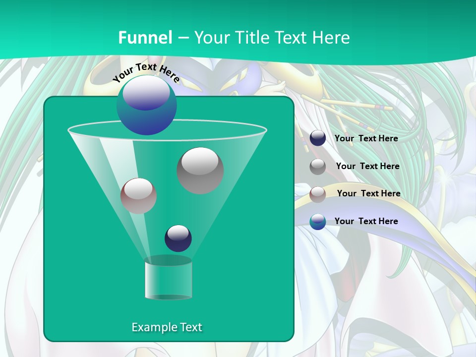 An Anime Character With Long Green Hair And Blue Eyes PowerPoint Template