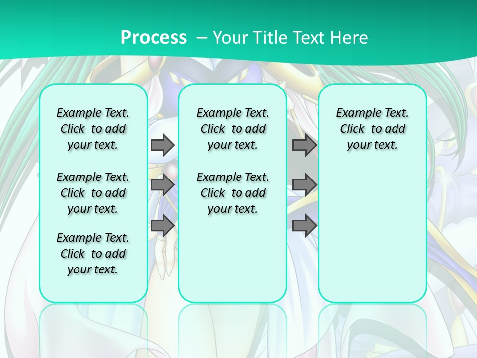 An Anime Character With Long Green Hair And Blue Eyes PowerPoint Template
