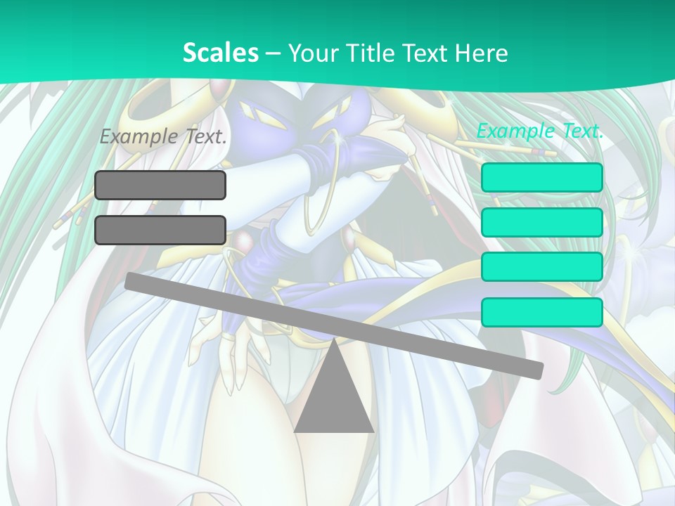 An Anime Character With Long Green Hair And Blue Eyes PowerPoint Template