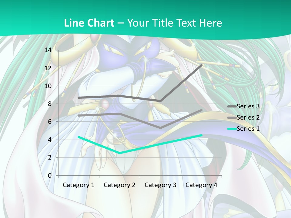 An Anime Character With Long Green Hair And Blue Eyes PowerPoint Template