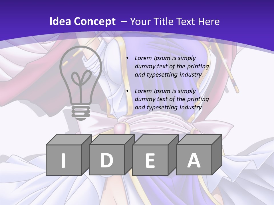 A Girl In A Purple Dress With A Purple Background PowerPoint Template