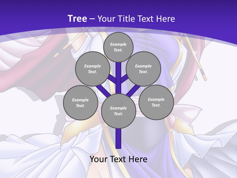 A Girl In A Purple Dress With A Purple Background PowerPoint Template