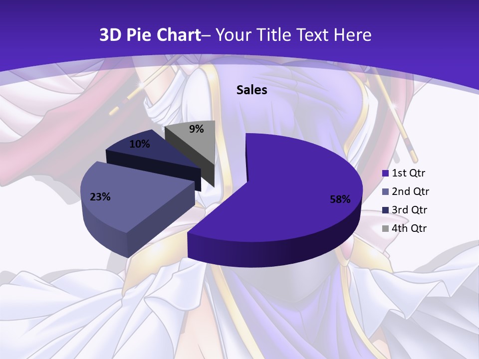 A Girl In A Purple Dress With A Purple Background PowerPoint Template