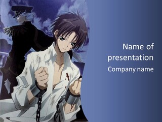 A Man In A White Shirt Holding A Knife PowerPoint Template
