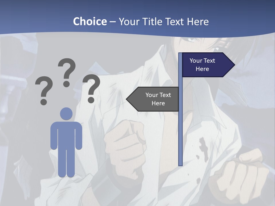 A Man In A White Shirt Holding A Knife PowerPoint Template