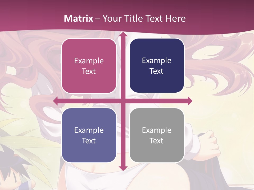 A Woman With Long Pink Hair Sitting On A Bed PowerPoint Template