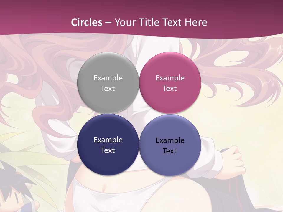 A Woman With Long Pink Hair Sitting On A Bed PowerPoint Template