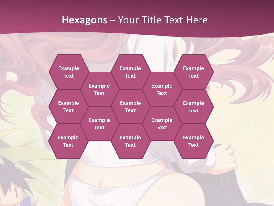 A Woman With Long Pink Hair Sitting On A Bed PowerPoint Template