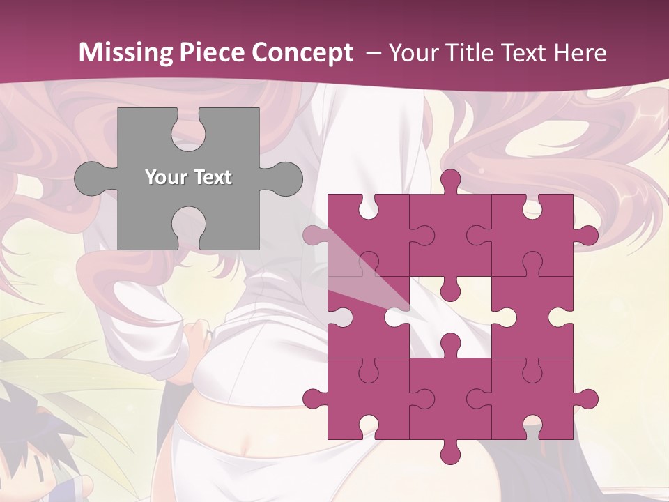 A Woman With Long Pink Hair Sitting On A Bed PowerPoint Template