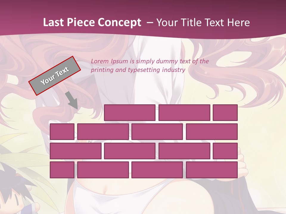 A Woman With Long Pink Hair Sitting On A Bed PowerPoint Template