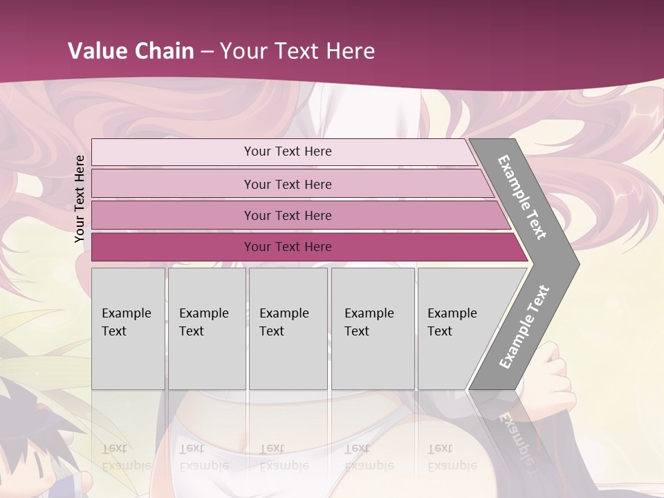 A Woman With Long Pink Hair Sitting On A Bed PowerPoint Template