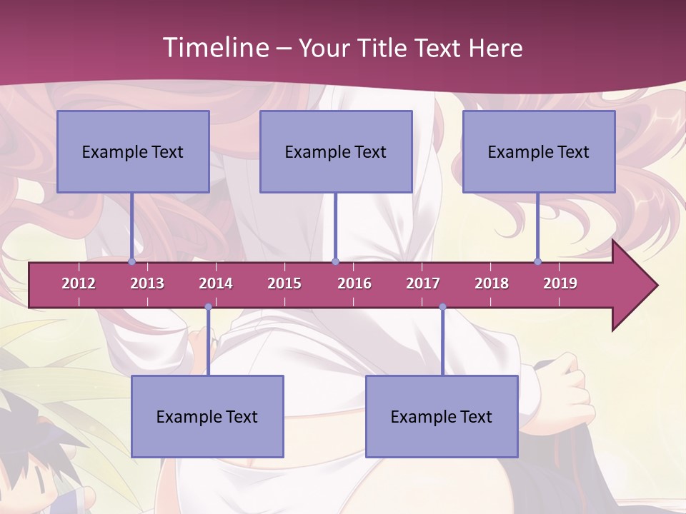 A Woman With Long Pink Hair Sitting On A Bed PowerPoint Template