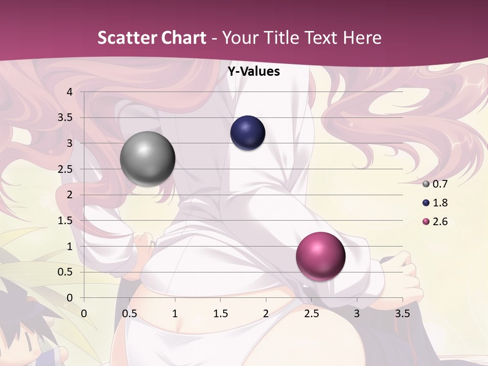 A Woman With Long Pink Hair Sitting On A Bed PowerPoint Template