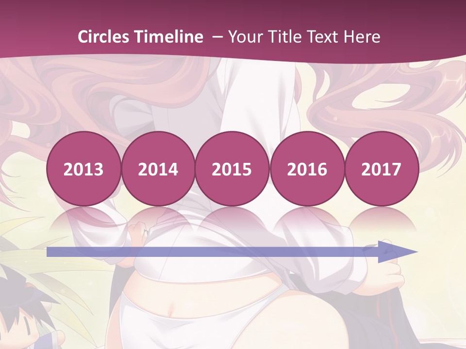 A Woman With Long Pink Hair Sitting On A Bed PowerPoint Template