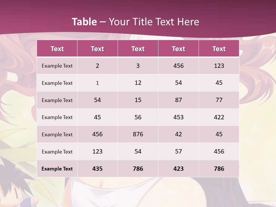 A Woman With Long Pink Hair Sitting On A Bed PowerPoint Template