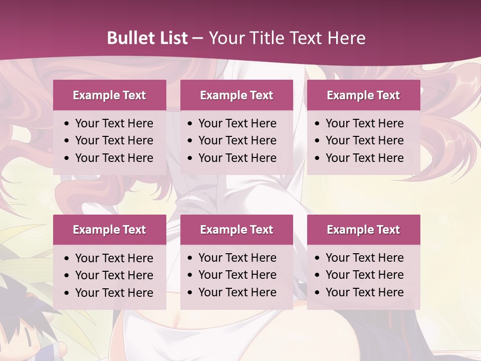 A Woman With Long Pink Hair Sitting On A Bed PowerPoint Template