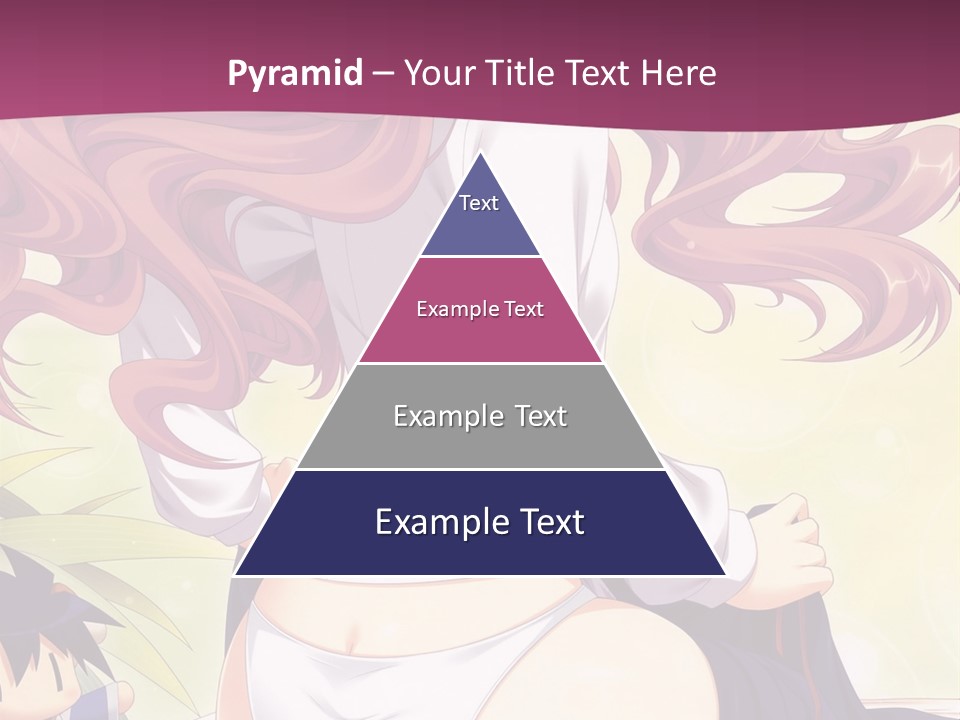 A Woman With Long Pink Hair Sitting On A Bed PowerPoint Template