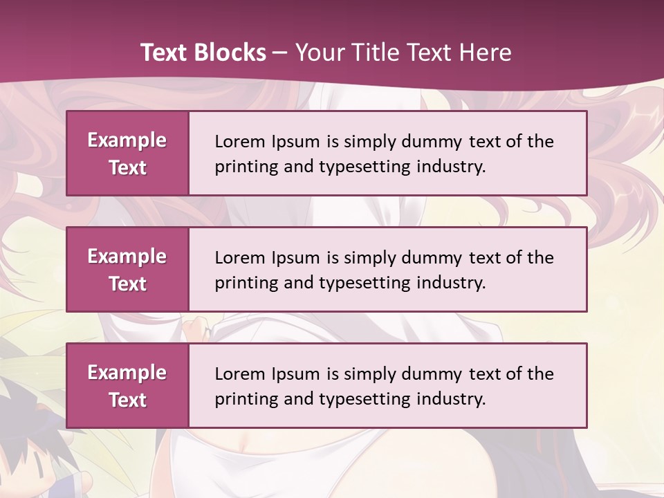 A Woman With Long Pink Hair Sitting On A Bed PowerPoint Template