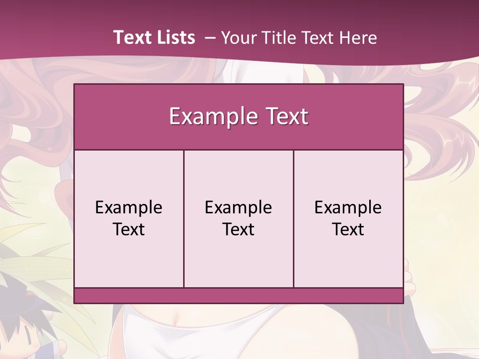 A Woman With Long Pink Hair Sitting On A Bed PowerPoint Template