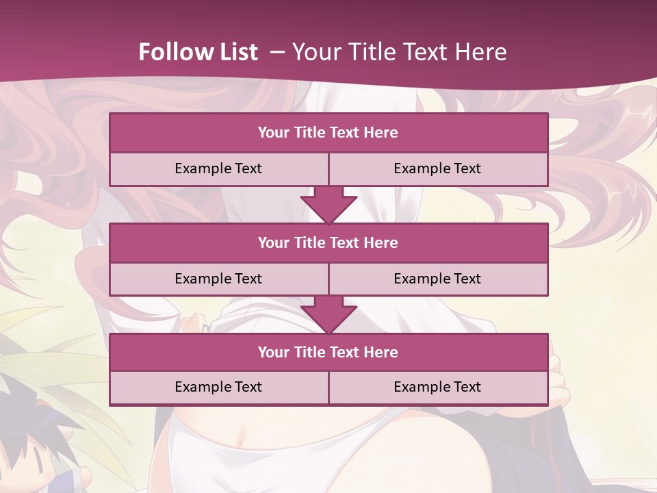 A Woman With Long Pink Hair Sitting On A Bed PowerPoint Template