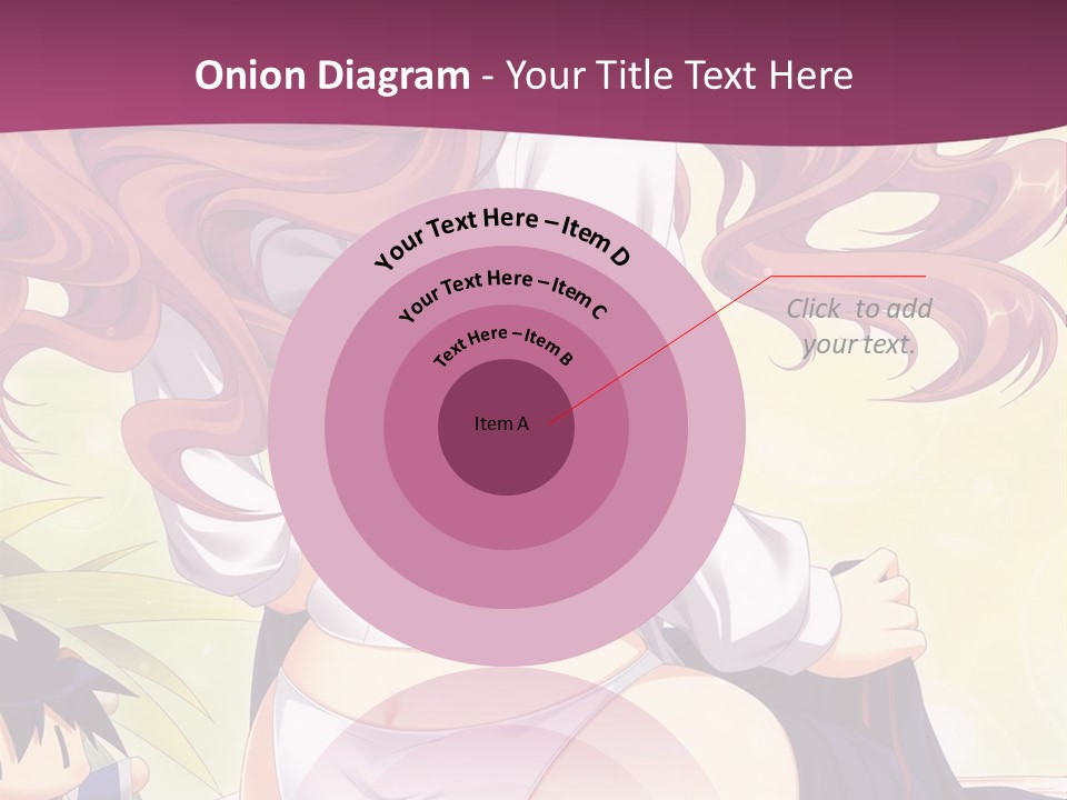 A Woman With Long Pink Hair Sitting On A Bed PowerPoint Template