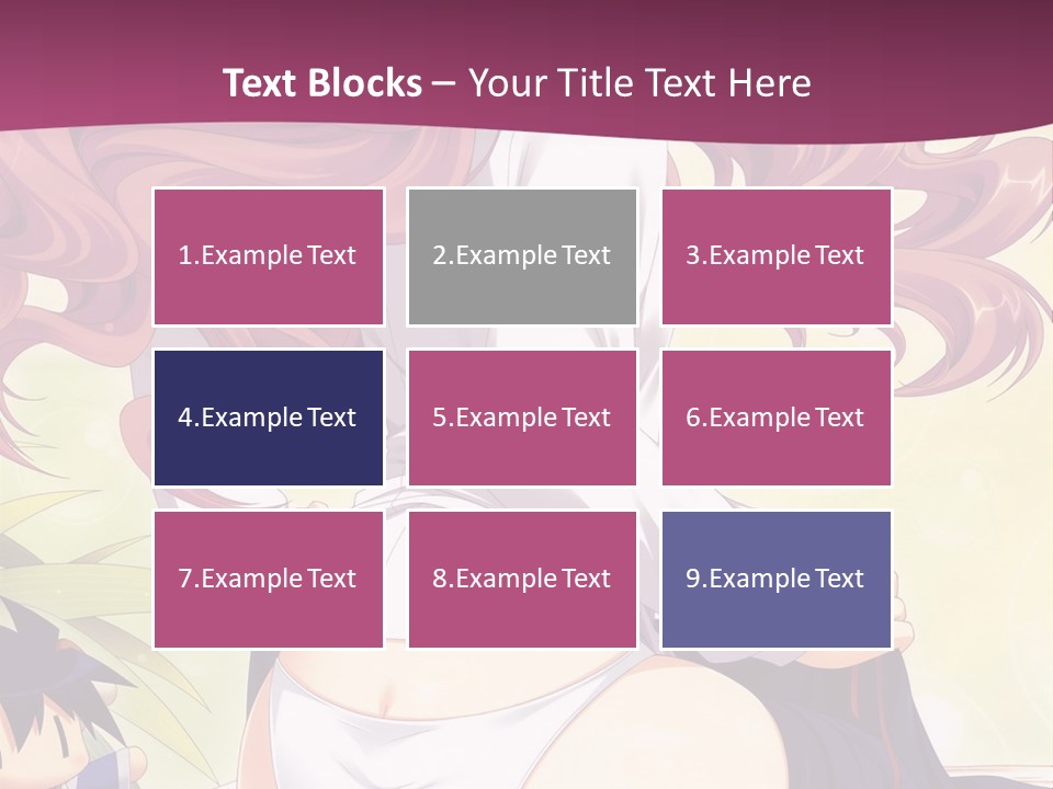 A Woman With Long Pink Hair Sitting On A Bed PowerPoint Template