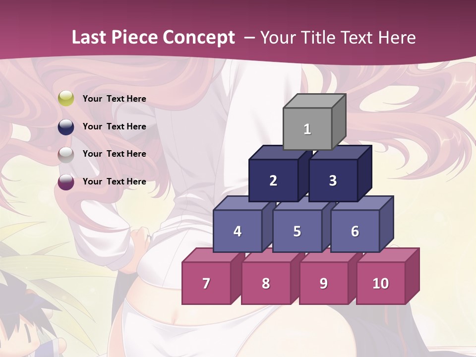 A Woman With Long Pink Hair Sitting On A Bed PowerPoint Template