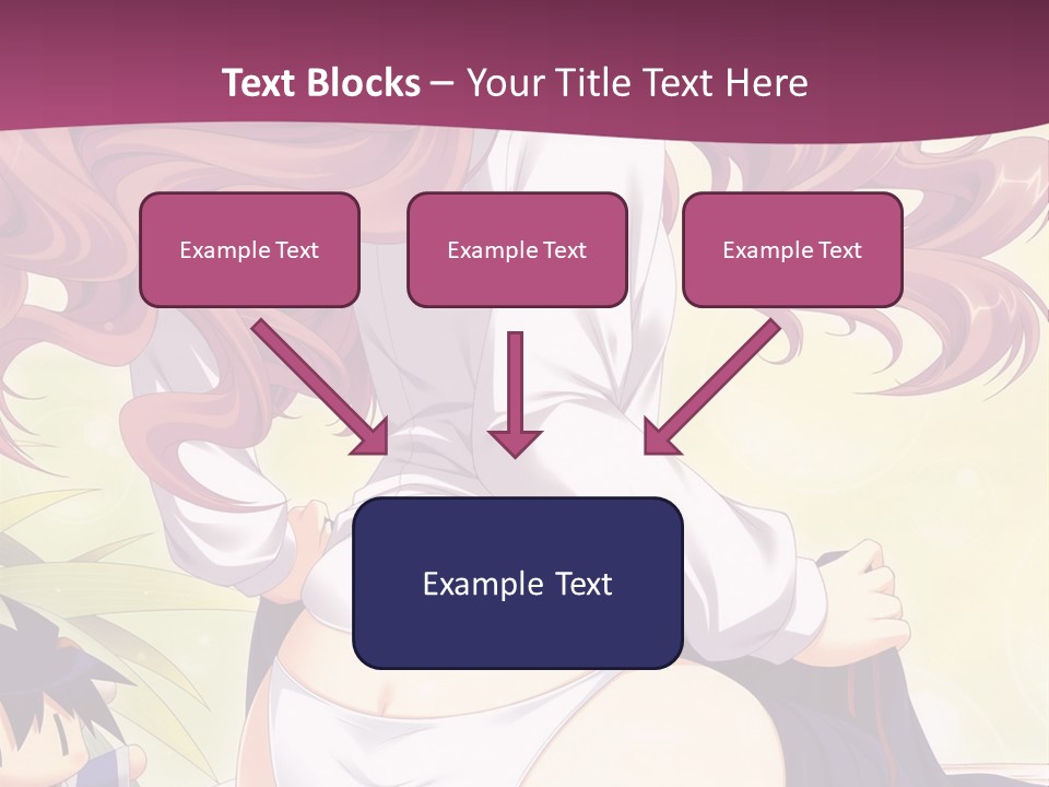 A Woman With Long Pink Hair Sitting On A Bed PowerPoint Template