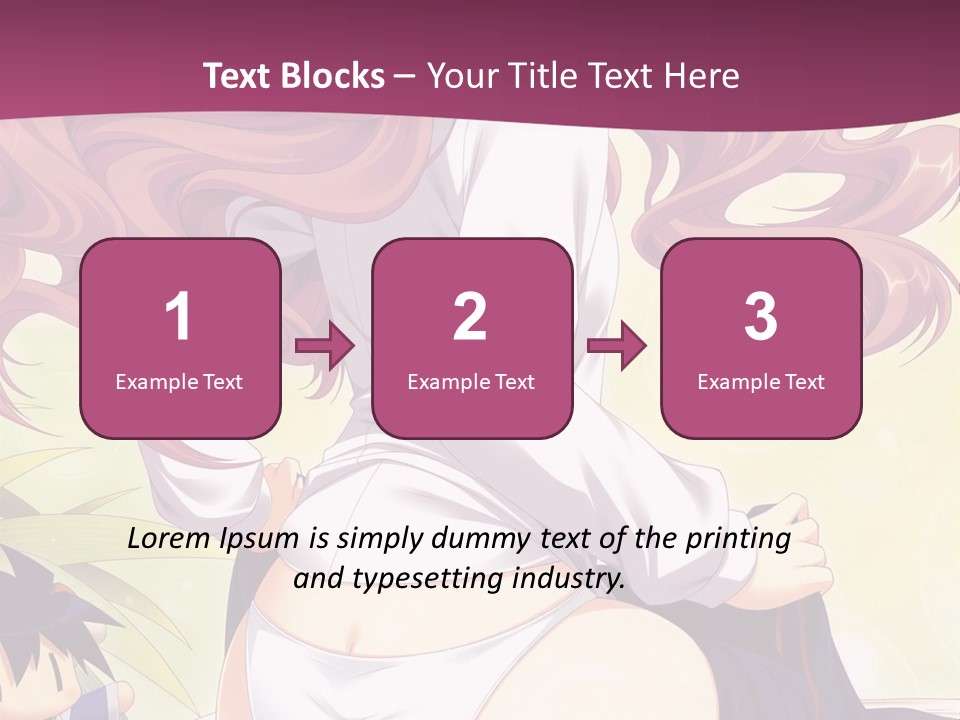 A Woman With Long Pink Hair Sitting On A Bed PowerPoint Template