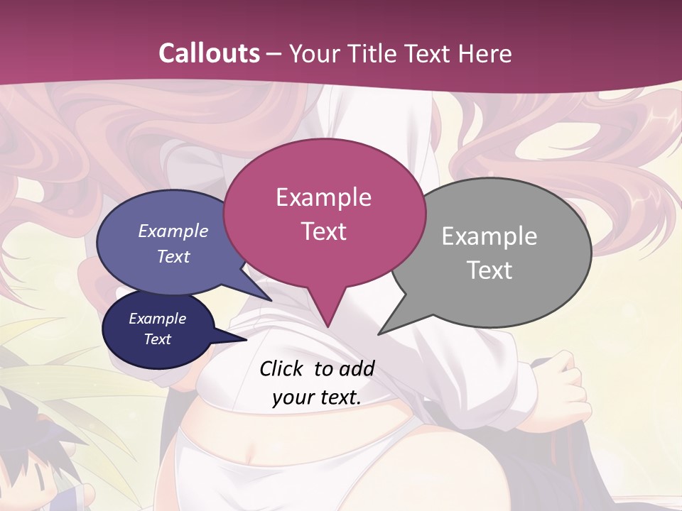 A Woman With Long Pink Hair Sitting On A Bed PowerPoint Template