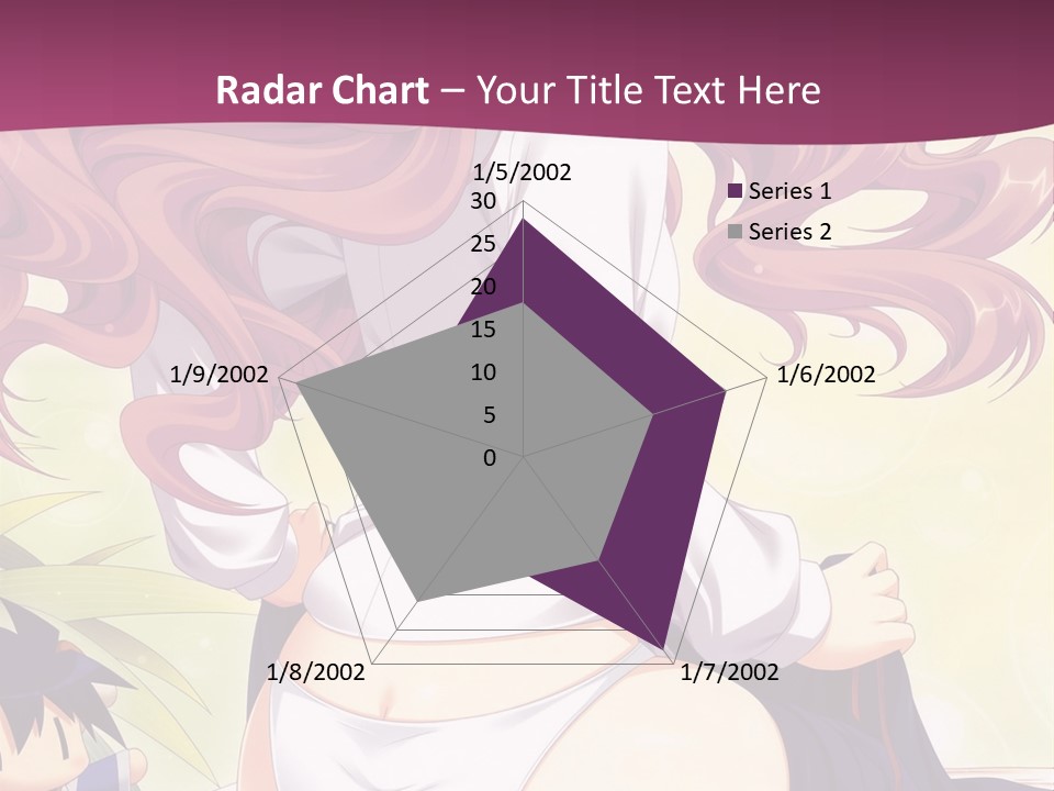 A Woman With Long Pink Hair Sitting On A Bed PowerPoint Template