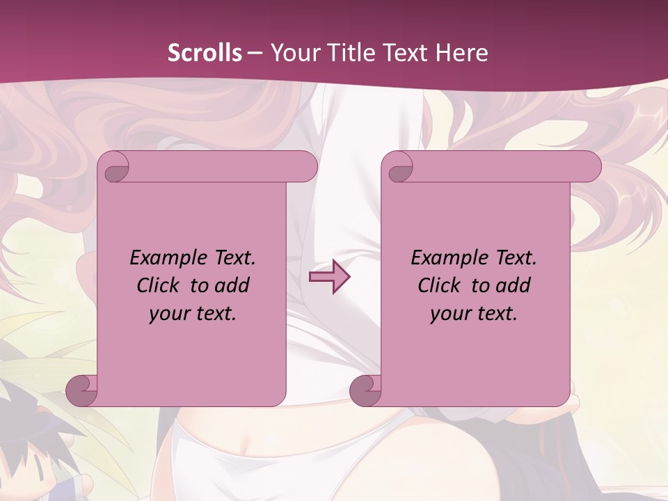 A Woman With Long Pink Hair Sitting On A Bed PowerPoint Template