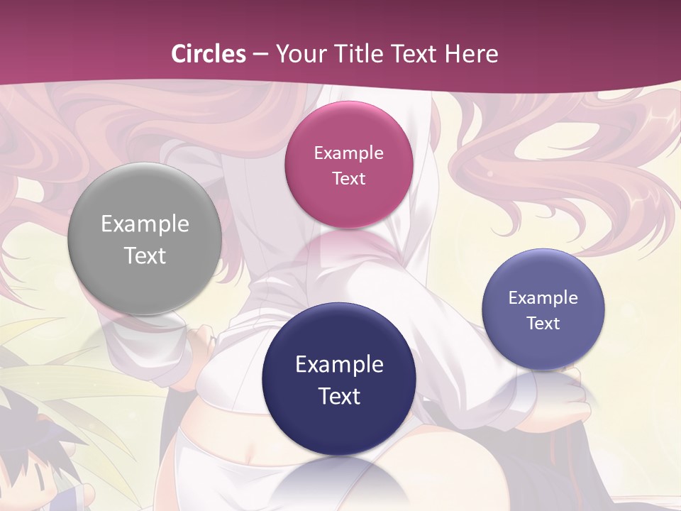 A Woman With Long Pink Hair Sitting On A Bed PowerPoint Template