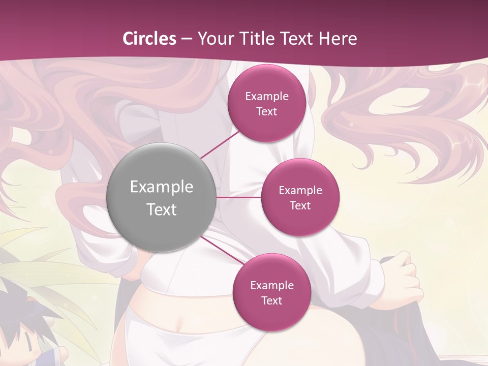 A Woman With Long Pink Hair Sitting On A Bed PowerPoint Template