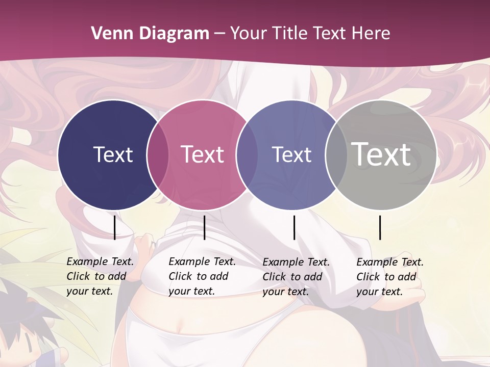 A Woman With Long Pink Hair Sitting On A Bed PowerPoint Template