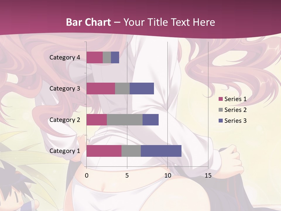 A Woman With Long Pink Hair Sitting On A Bed PowerPoint Template