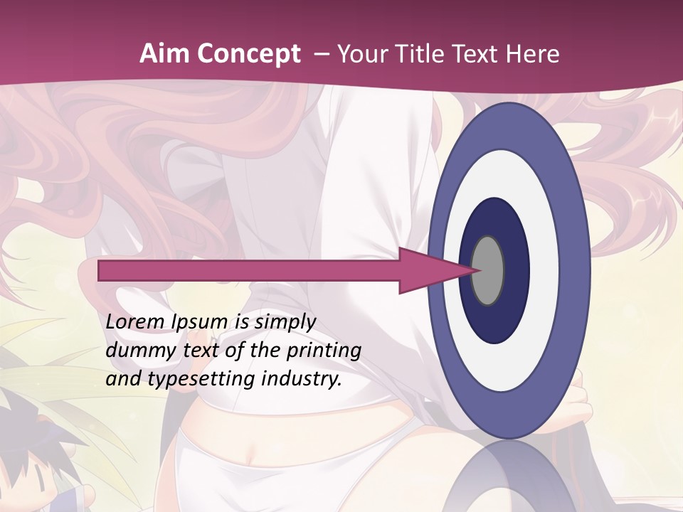 A Woman With Long Pink Hair Sitting On A Bed PowerPoint Template