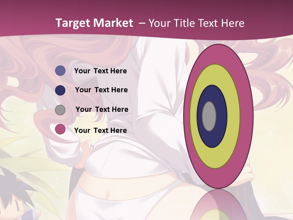 A Woman With Long Pink Hair Sitting On A Bed PowerPoint Template