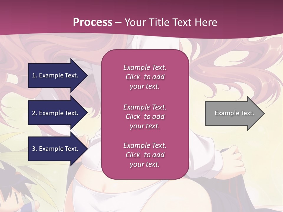 A Woman With Long Pink Hair Sitting On A Bed PowerPoint Template