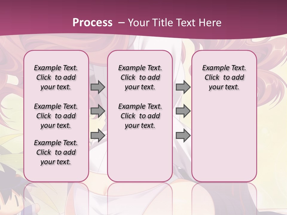 A Woman With Long Pink Hair Sitting On A Bed PowerPoint Template