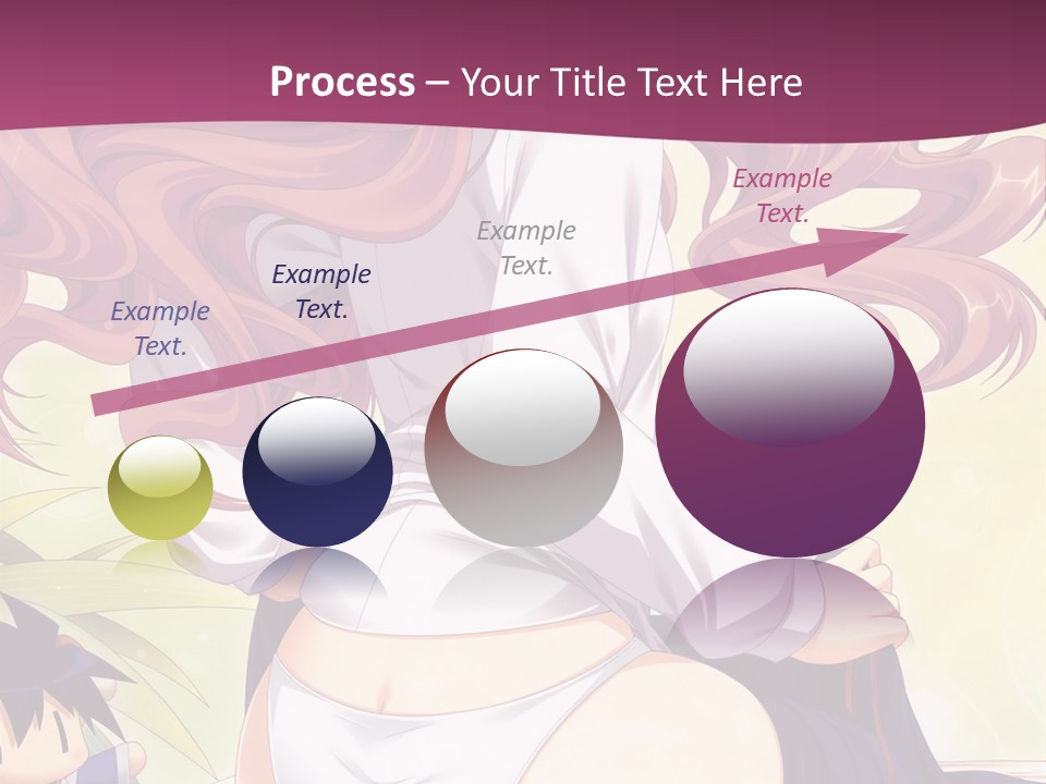 A Woman With Long Pink Hair Sitting On A Bed PowerPoint Template