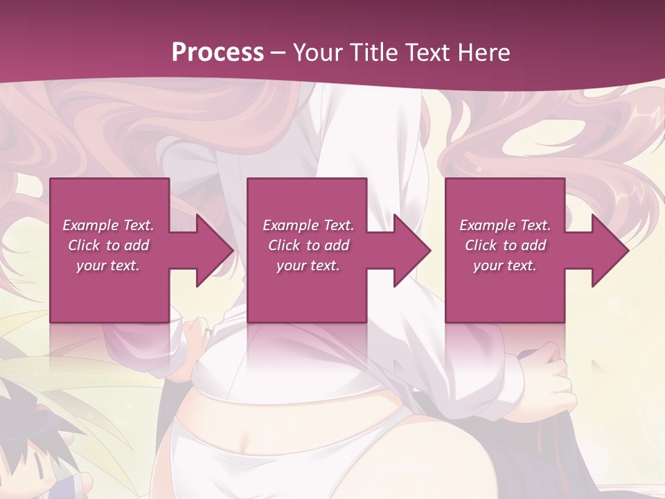 A Woman With Long Pink Hair Sitting On A Bed PowerPoint Template