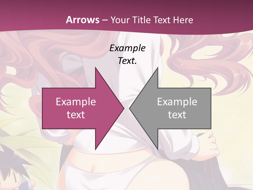 A Woman With Long Pink Hair Sitting On A Bed PowerPoint Template