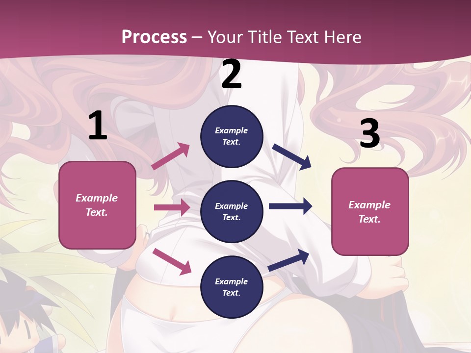 A Woman With Long Pink Hair Sitting On A Bed PowerPoint Template